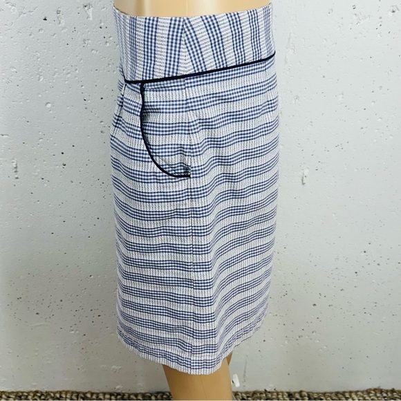 Anthropologie Edme & Esyllte Blue Checkered Skirt - Picture 5 of 13